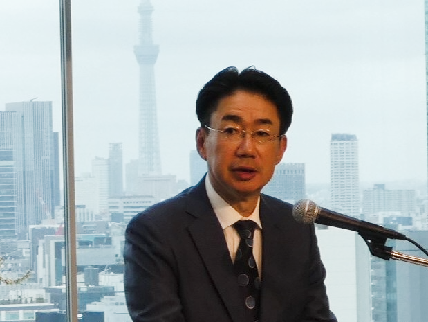 代表取締役社長の小森による訓示の様子