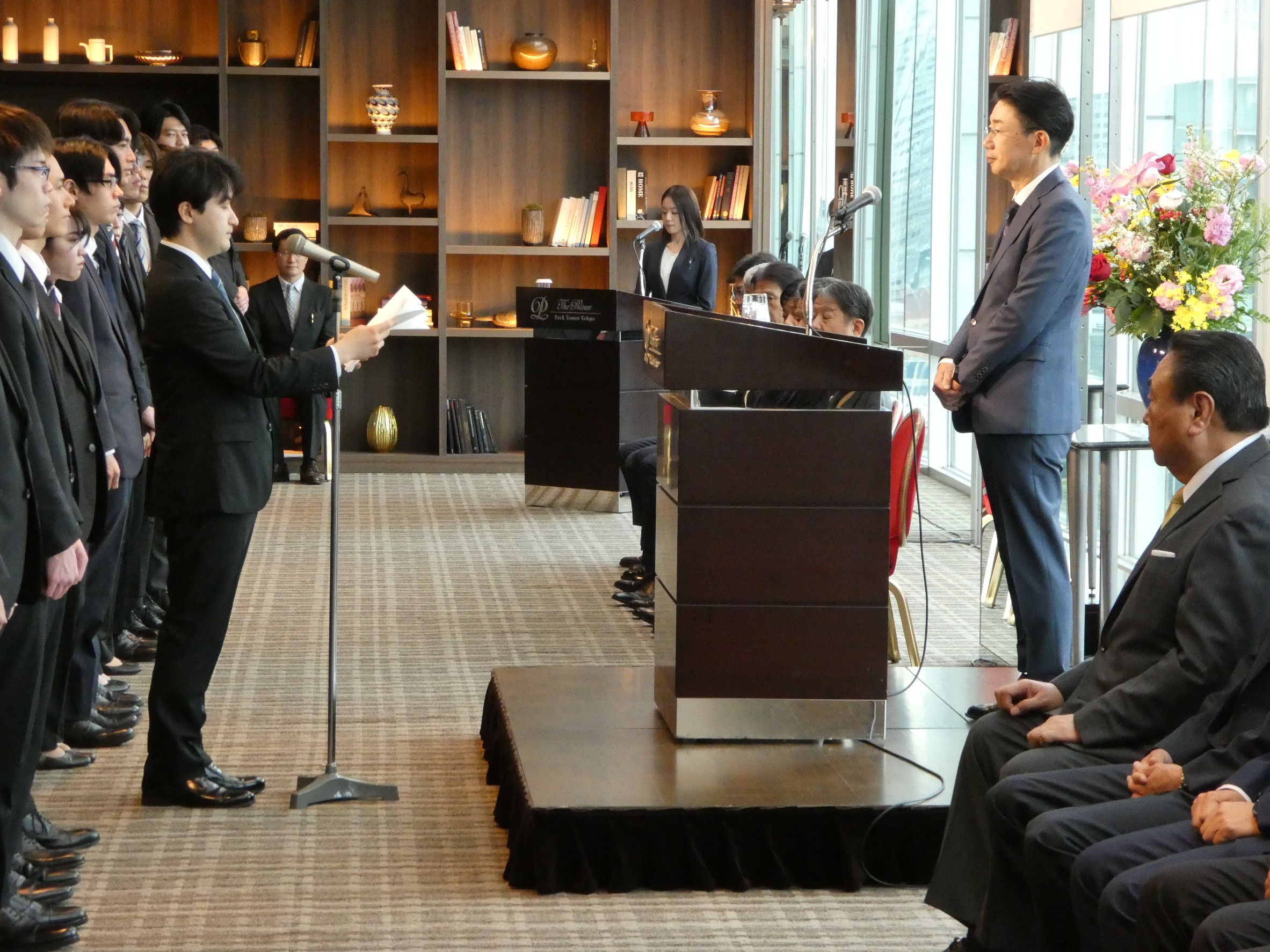 新入社員代表による謝辞の様子